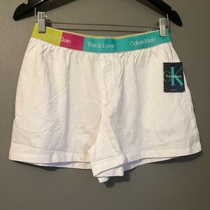 NWT Calvin Klein Sz Small Women’s Logo Band Boxer Short Lounge Sleepwear Ret $49